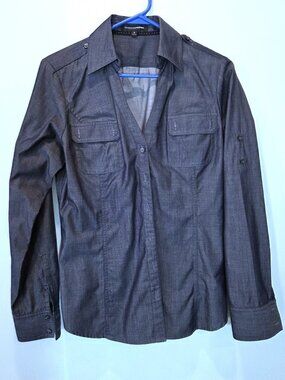 NWOT Express Dark Wash Denim Shirt Size M